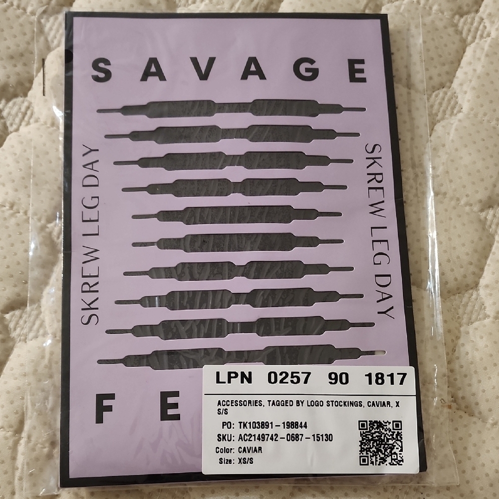 Savage Fenty Tagged By Logo Caviar Stockings